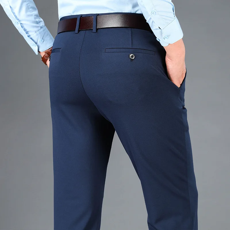 Suit Pants Fattening and Enlarging Suit Pants Men's Spring and Summer Men's Casual Pants Loose Straight Tube Middle-aged Business