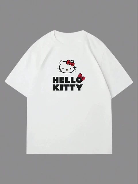 Sanrio Hello Kitty Women's Casual Cartoon Printed Round Neck Sanrio Hello Kitty Women's Casual Cartoon Printed Round Neck