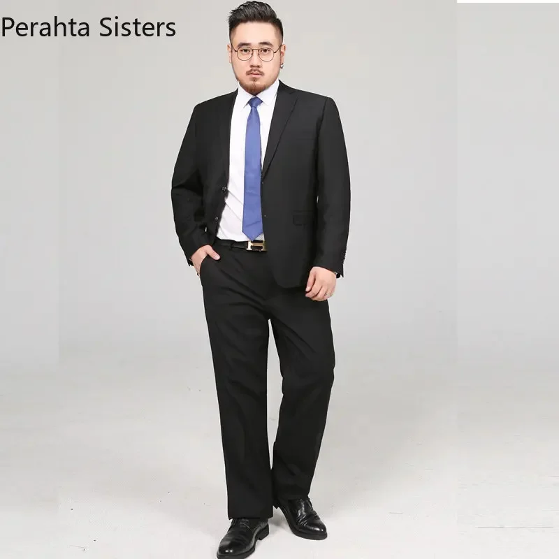

Plus Size 9XL Men Suit Set Blazers Pants Classic Business Gentleman Formal Groom Wedding Dress 2Pcs Suits Male High Quality