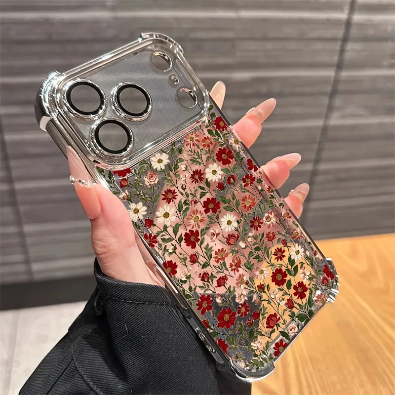 Shockproof 3D Flower Plating Phone Case - New Design Cover