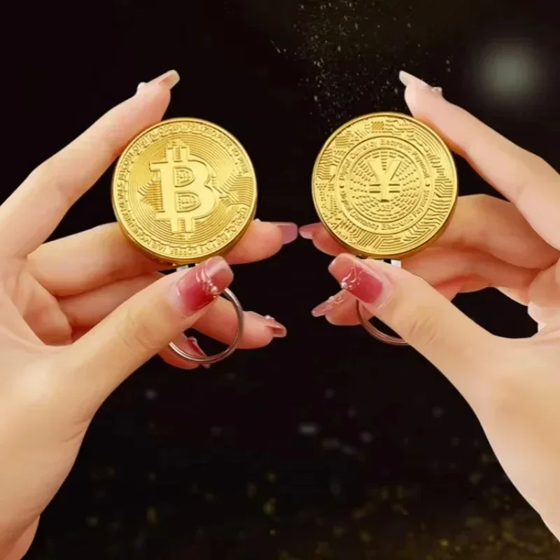 Bitcoin Shape Butane Lighter Virtual Commemorative Coin Pendant Lighter Portable Cigarette Accessory butane gas lighter cigarette lighter