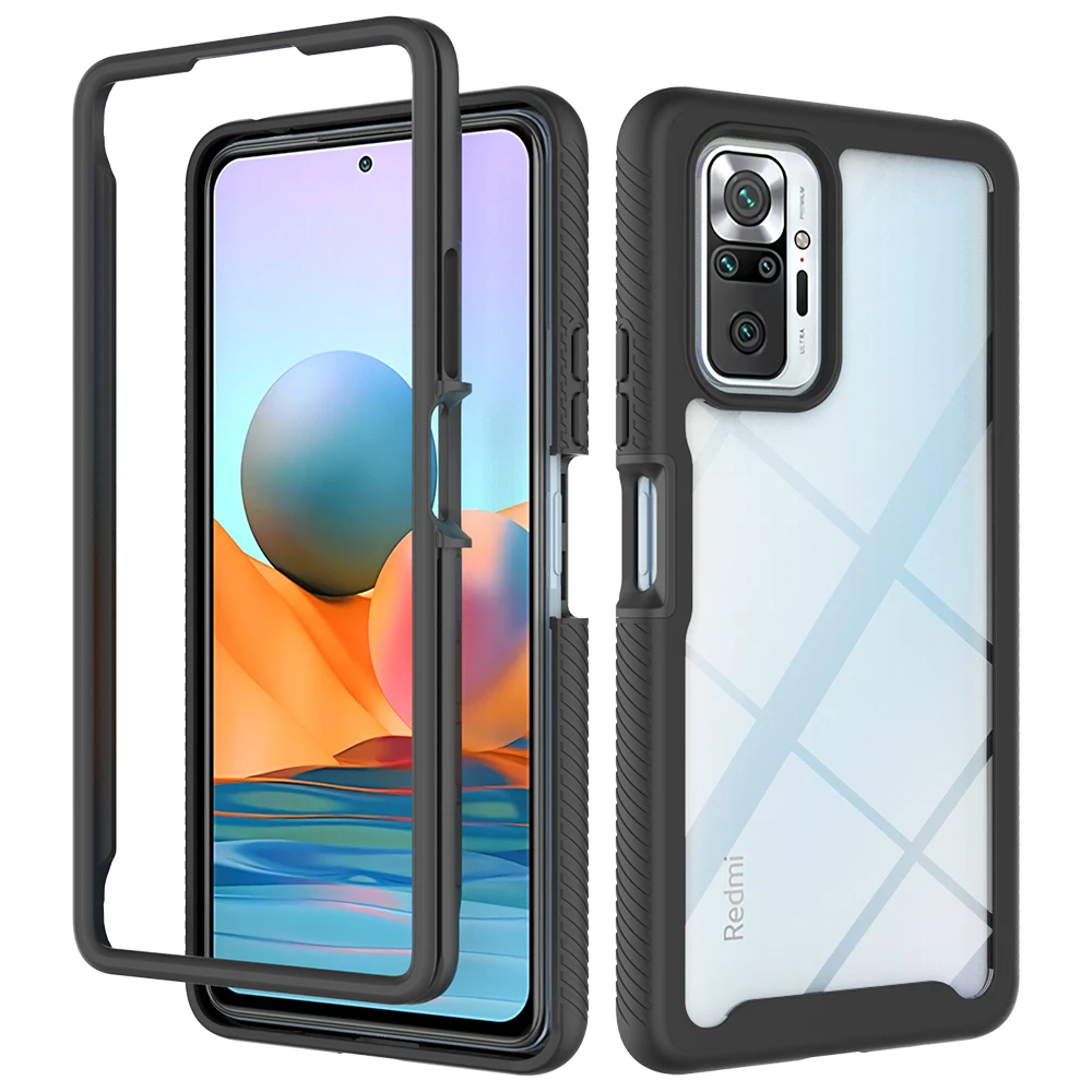 Гибридный Прочный противоударный чехол 2 в 1 для Xiaomi Redmi Note 10 Pro 11S 10S 11 рамка из ТПУ