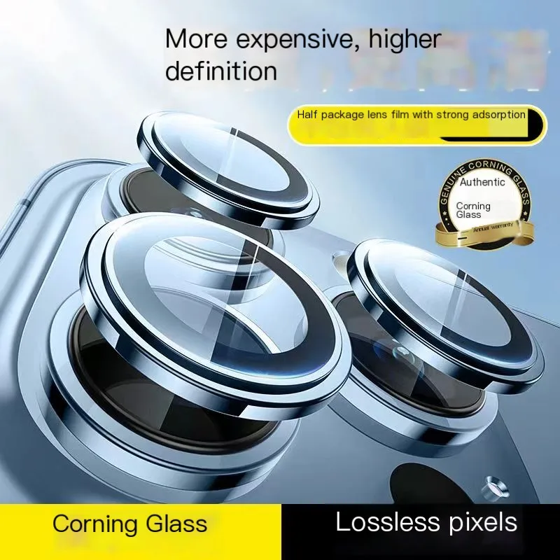 Premium Metal Camera Lens Protector with Tempered Glass and Protective Film