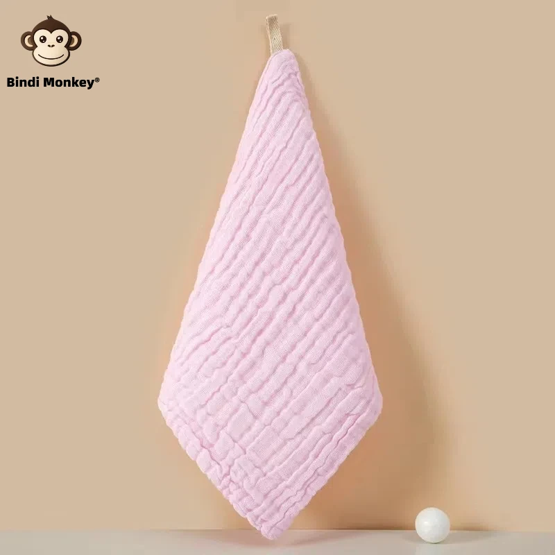 5 Pieces of Six Layers of Pure Cotton cotton towel Pure Color Gauze Square Towel Saliva Towel 25*25cm