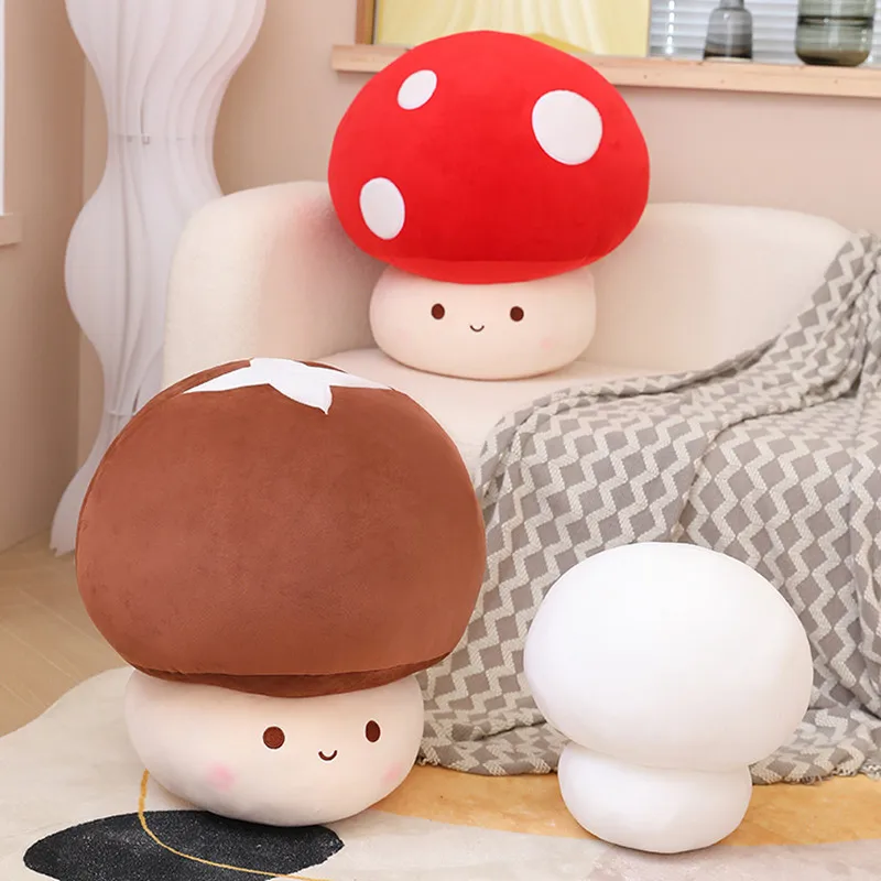 Peluche mignonne et douce de 23cm pour fille, plante réaliste, style  shiitake kawaii, jouet pour enfant, cadeau déco - AliExpress