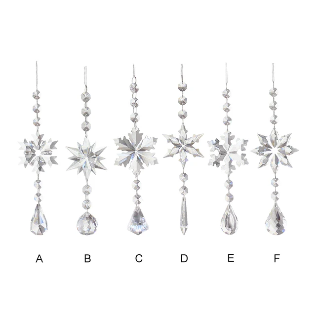 Crystal Wind Chiem Hnowflake Napsütő Gyémánt Prizmák Medál Álom Fogó Szivárvány Üldöző Lógó Otthoni Kerti Dekoráció Szélfogás - Image 5