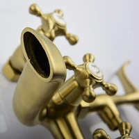 ก๊อกน้ำอ่างอาบน้ำแบบตั้งพื้น สีทองเงา/ทองขัดเงา สไตล์โบราณคลาสสิก 5