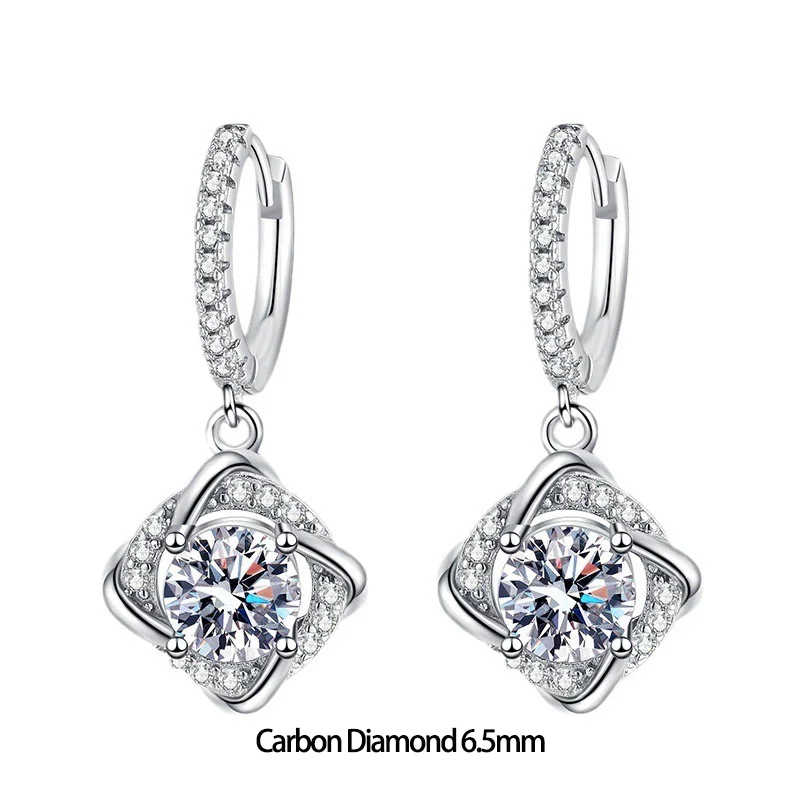 2 Karat D-Farbiger Moissanit Windmühlen-Huggie-Ohrhänger für Damen und Mädchen, Massives 925er Silber, Moissanit-Diamant-Ohrhänger, Testergeprüft – Detail 5