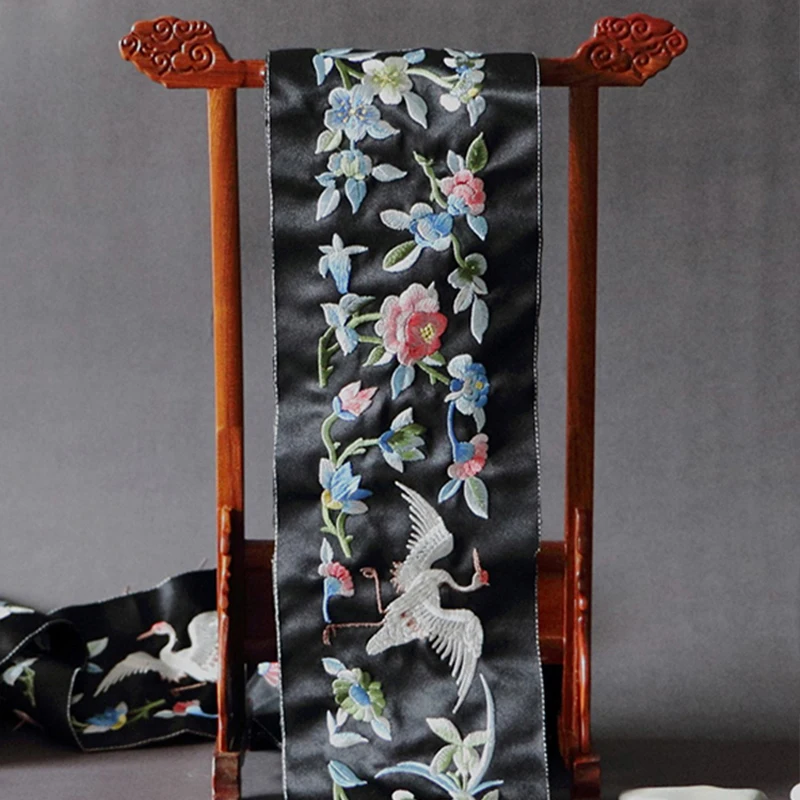 50 cm Chinesische Gestickte Jacquard Band Stoff Retro Stickerei Gurtband Spitze Trim Hanfu Kleid Kleidung Vorhang DIY Zubehör – Detail 7