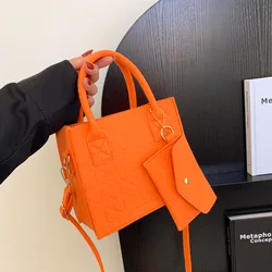 New Zipper Messenger Bag For Women Solid Color Felt Shoulder Bag Fashion Retro Tote Bag Handbag Casual Crossbody Bags 2024