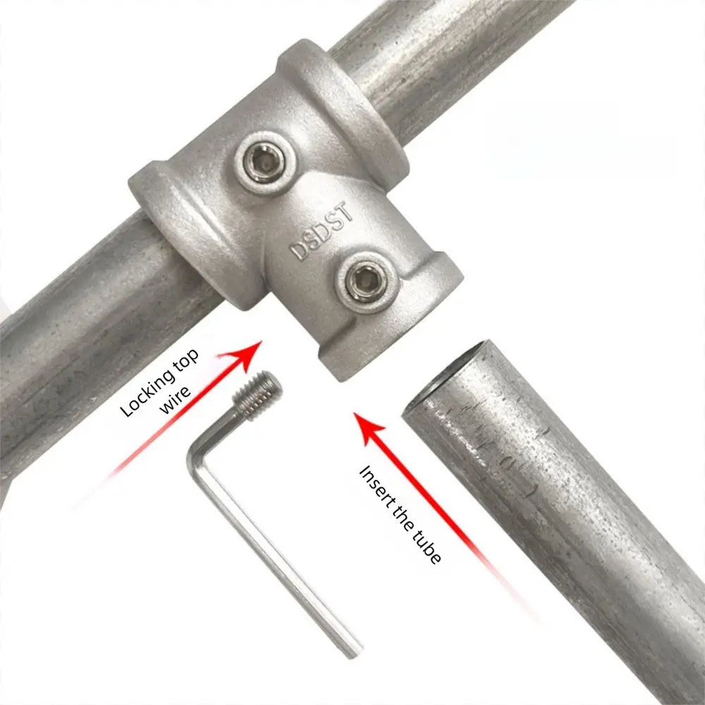 1\2''/3\4" Pipe Fitting Connector Aluminum Alloy Steel Circular Frame Fasteners Corner Elbow Circular Pipe Connector