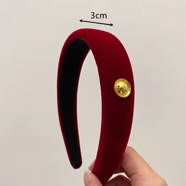Festive Red Velvet Hairband and Scrunchie Set - Elegant Accessories