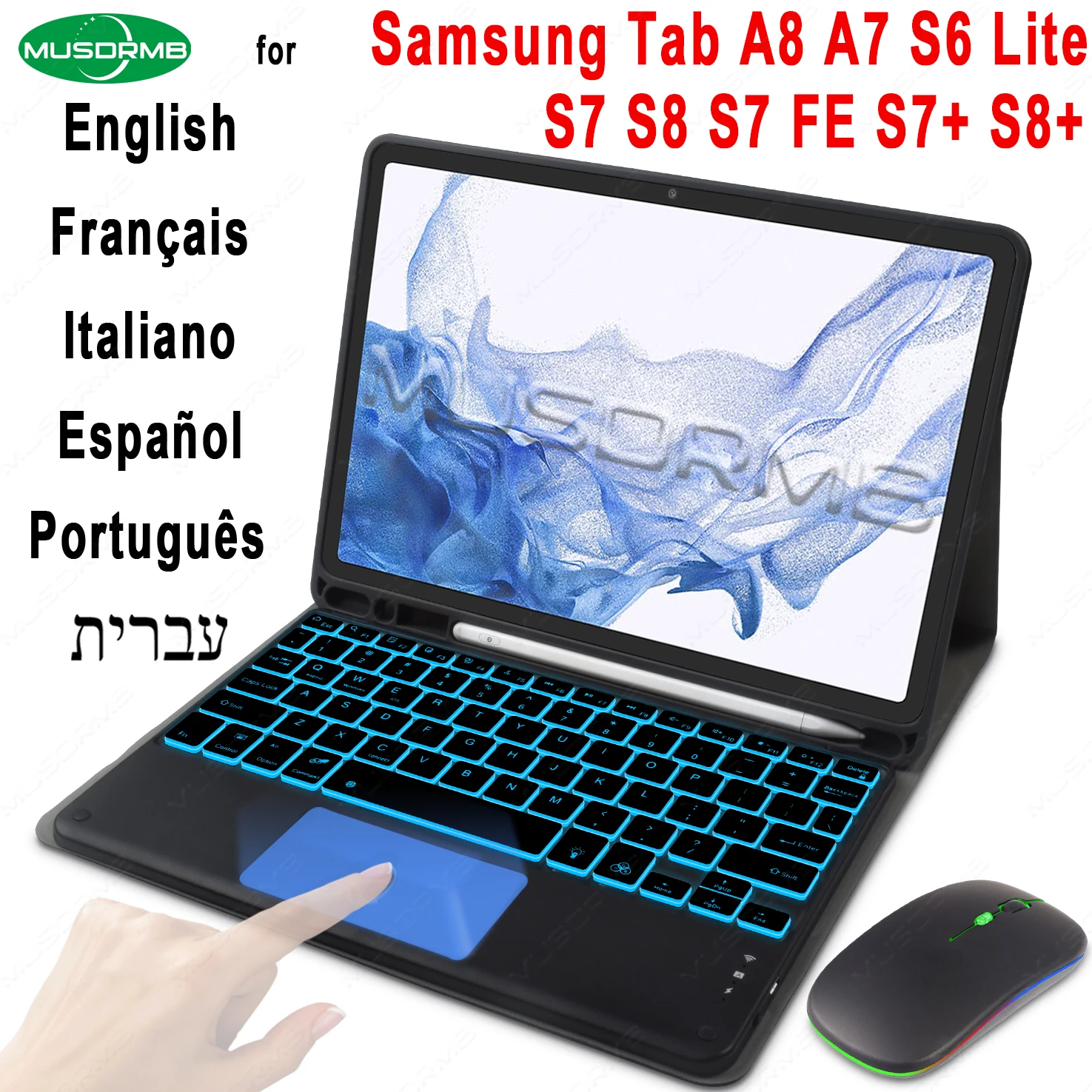 Case Keyboard Samsung Tab A8 A7 S6 Lite 2023 S8 S7 Plus Cover Leather Stand - Tablets & E-books Case - Aliexpress