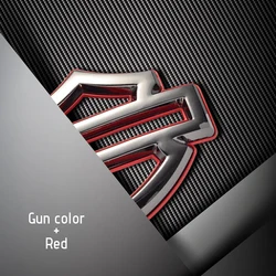 Motorcycle Tank Badge - Premium 3D Metal Emblem Decals & Decorative Styling Accessories (Gun Color Red)