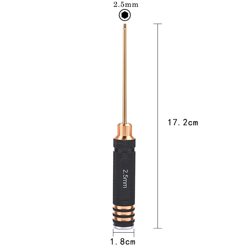 Les quatre embouts de tournevis pour drone rangés dans un étui transparent, tailles 1.5-3.0mm.