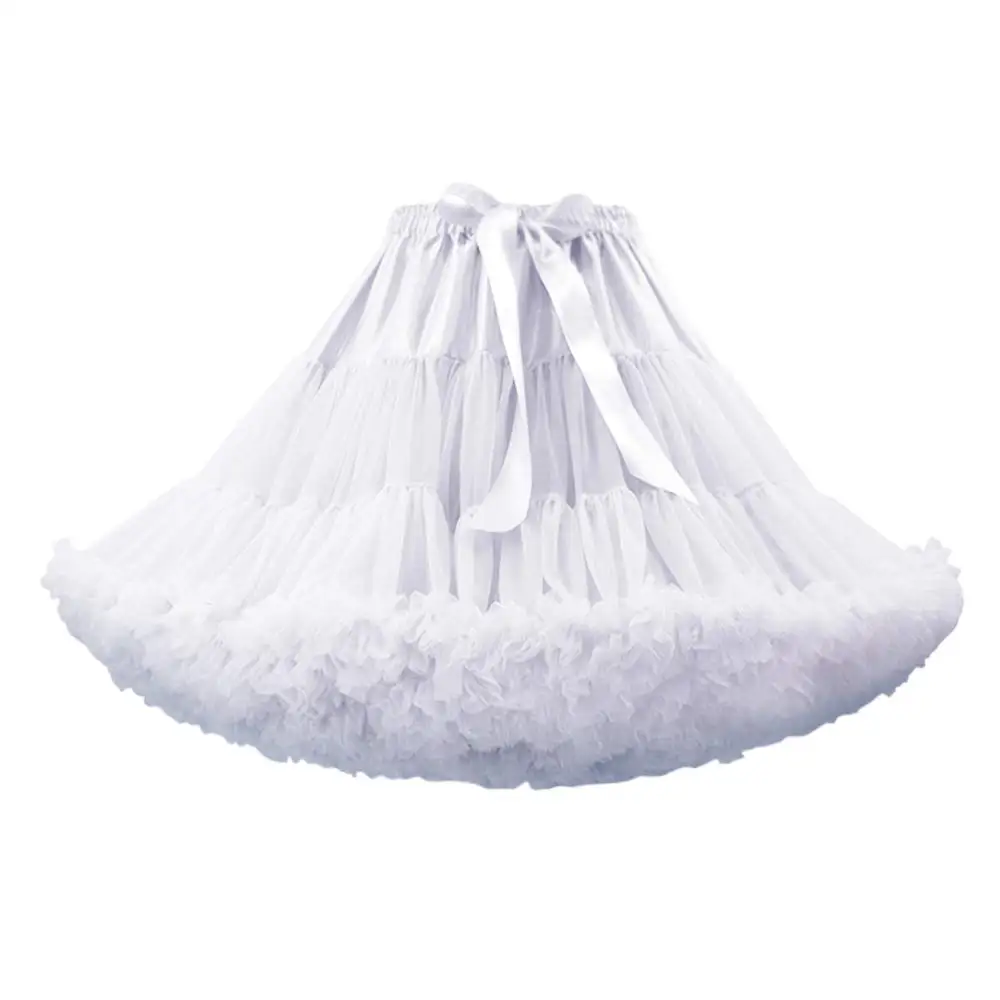 

Women's Elastic Waist Chiffon Petticoat Puffy Tutu Tulle Skirt Princess Ballet Dance 40CM Pettiskirts Underskirt 2024