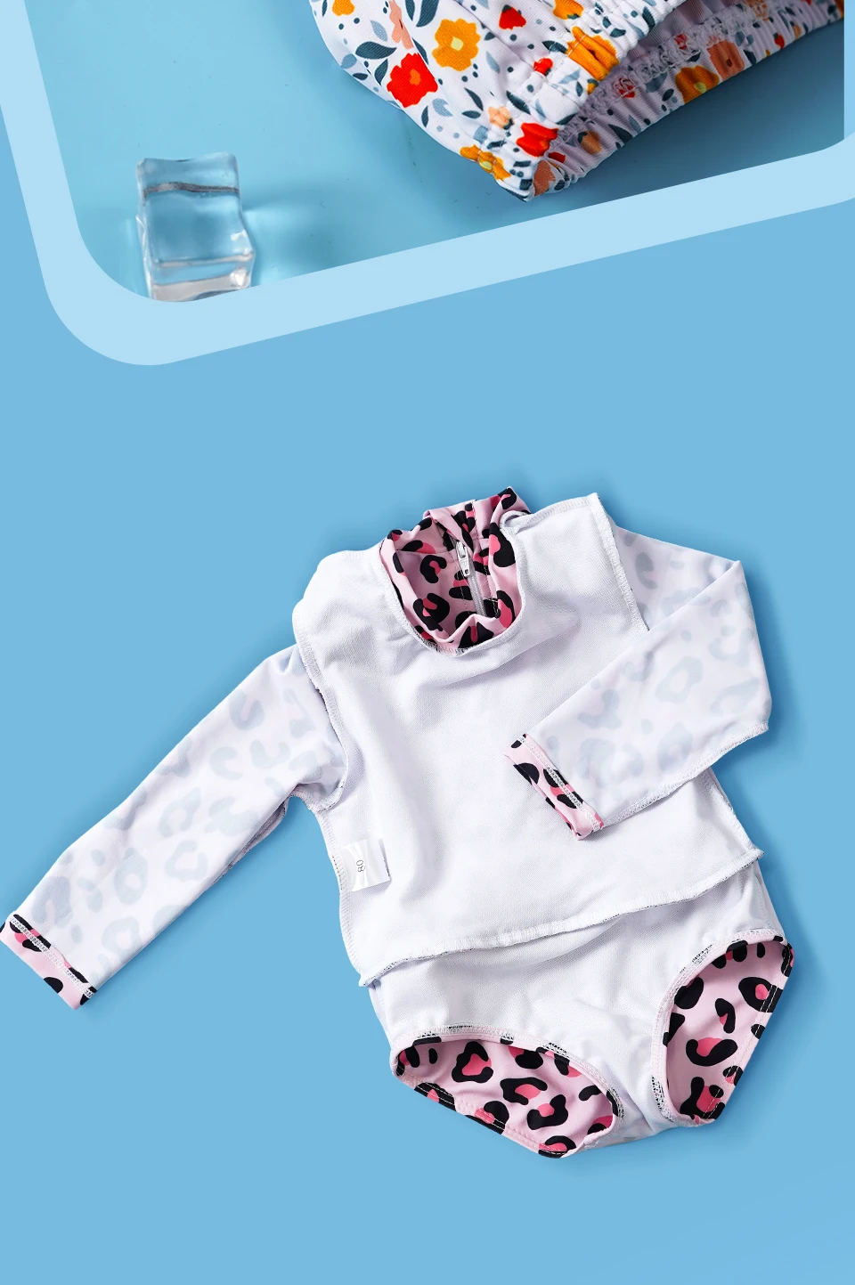 Säugling Baby Mädchen Bade bekleidung Sommer Bikini Set Kinder Kleinkind lernen Badeanzüge Langarm Badeanzüge mit Hut – Detail 6