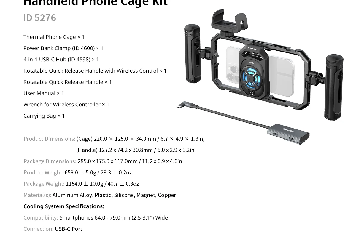 SmallRig All-in-One Thermal Dual-handheld Video Kit for iPhone Mobile Phone With