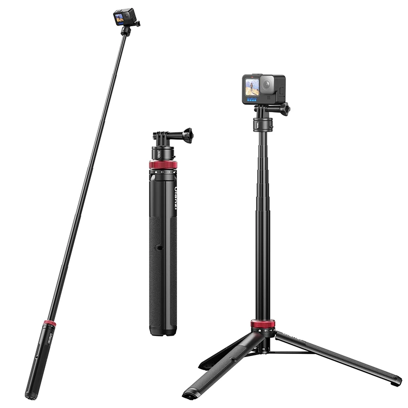 ULANZI M12 - Palo extensible para selfie Gopro, soporte portátil para  teléfono celular Vlog con soporte de teléfono y adaptador Gopro, mini  empuñadura