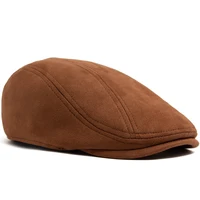 New Suede Autumn Winter Beret Fashion Vintage Men Women Newsboy Hat Casual Flat Visor Cap Berets For 54-58cm Head Circum Ference - Image 3
