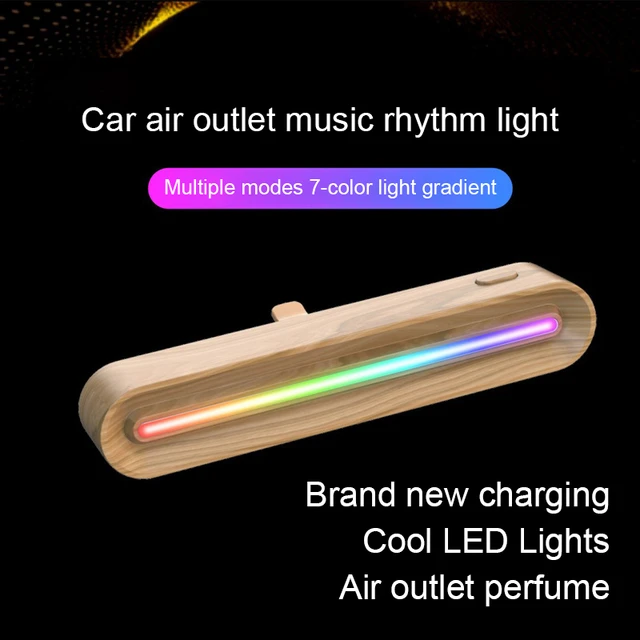 Auto Lufterfrischer mit LED Aroma Schmücken Atmosphäre Duft Zubehör RGB  Streifen Sound Control Voice Rhythmus Licht APP Control - AliExpress