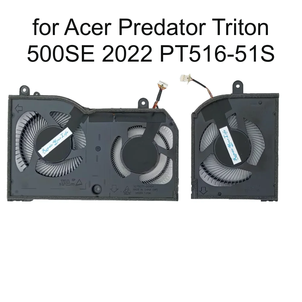 Ventilador de Refrigeração do Computador para Acer Cpu Gpu Cooler Radiadores Pt51651s Predator Triton 500se 2023 Nd75c5020m03 Nd75c77-20m04 Novo - Imagem 2