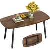 Folding Coffee Table Small Coffee Tables for Living Room Farmhouse Portable Table for Small No Assembly 39.3 * 19.6 * 17.7IN, 1