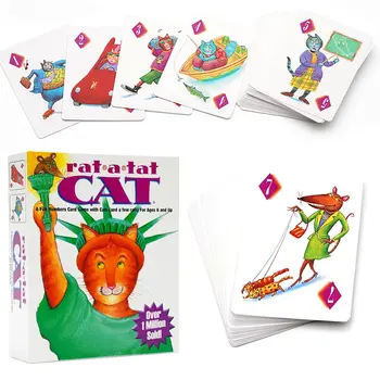 Gioco di carte Rat A Tat Cat, divertente gioco da tavolo per famiglie da 2 a 6 giocatori, gioco di memoria e strategia per la serata dei numeri, gioco di carte da bivacco.