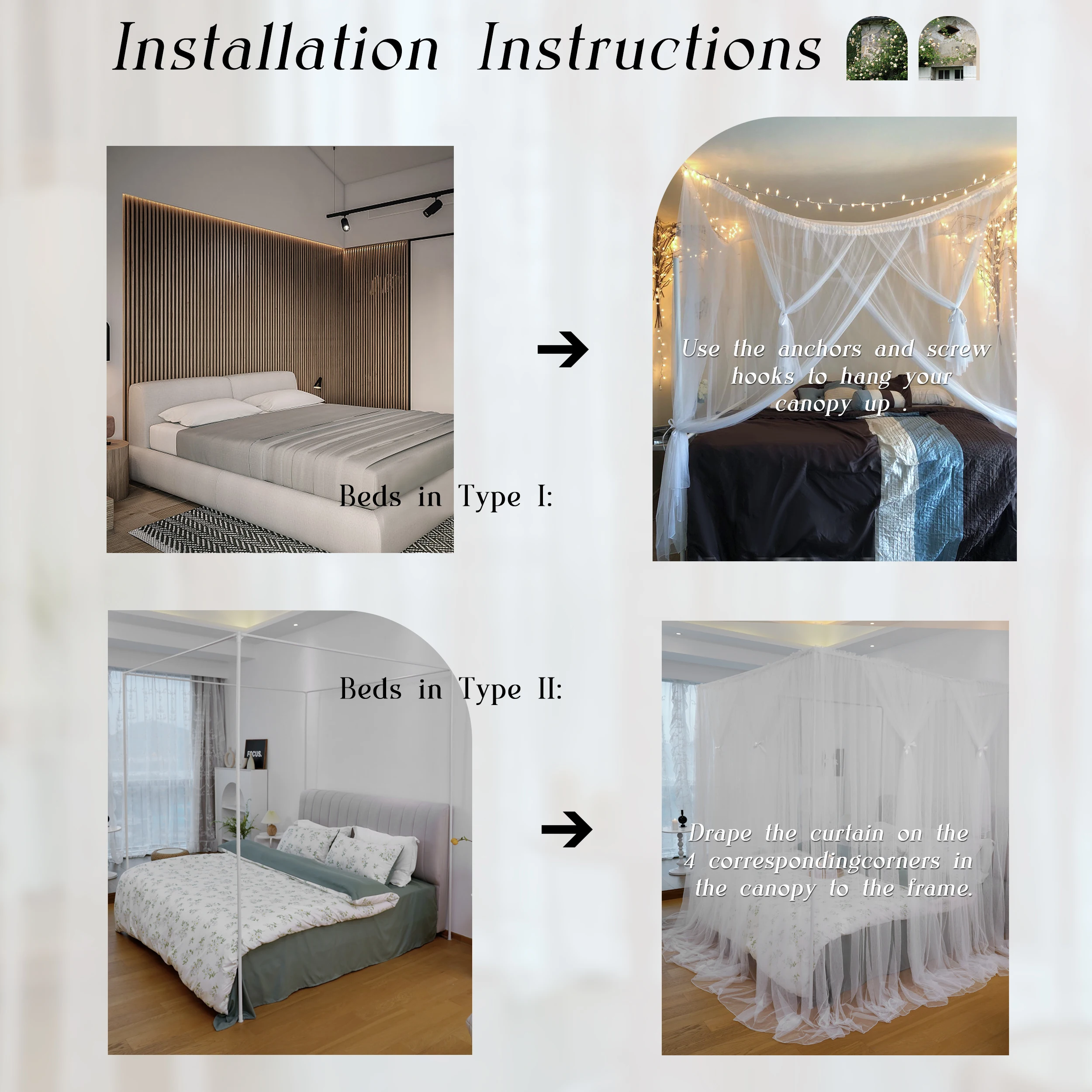 Zanzariera Per Letto Matrimoniale/Queen/King - Baldacchino 4 Angoli Verde Scuro - Anti Zanzare E Polvere - Foto 3