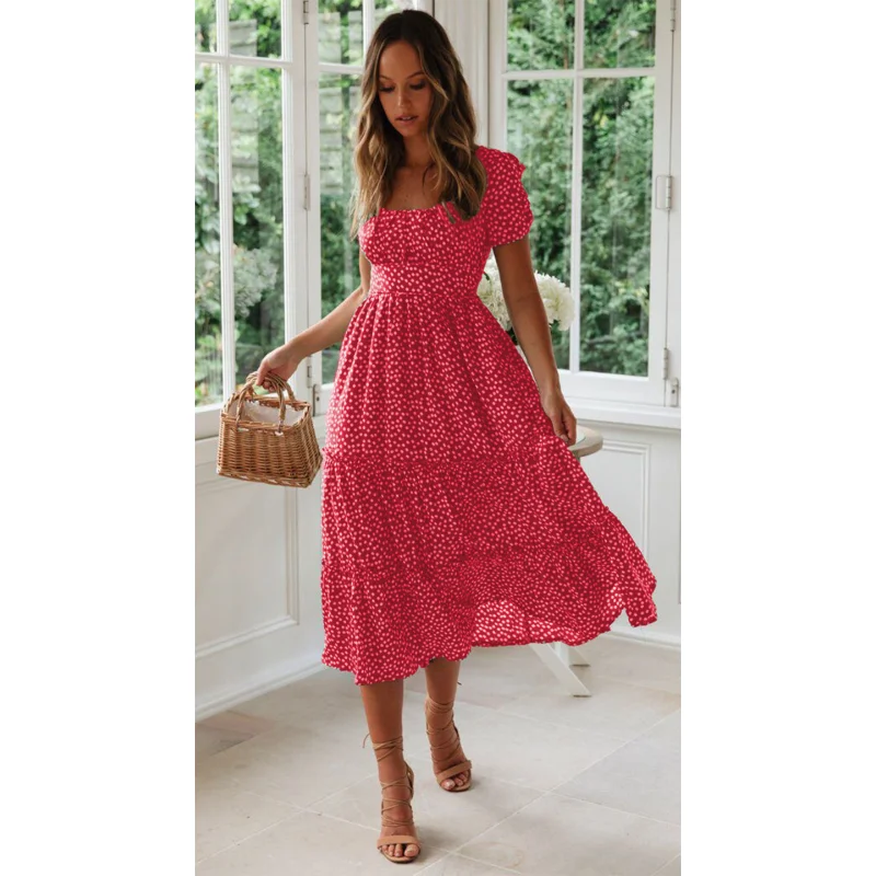 Robe Longue en Mousseline de Soie pour Femme, Tenue de Soirée Élégante, Manches Courtes, Décontractée, pour Vacances, Nouvelle Collection Été 2023, 24940 12
