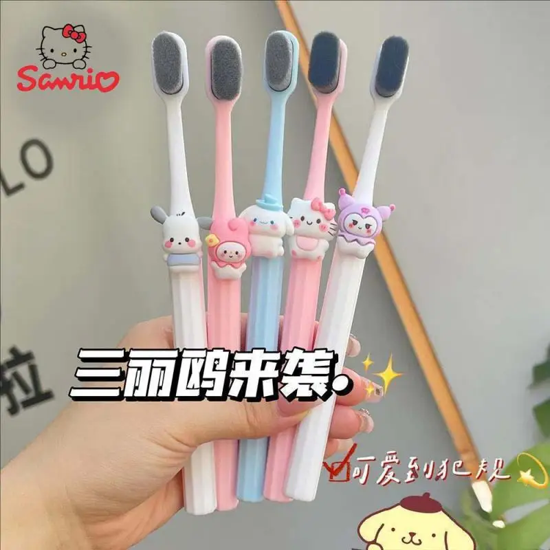 

Sanrio Hello Kitty Toothbrush My Melody Kuromi Cinnamoroll Pochacco Pompompurin Household Toothbrush Cleaning Toothguard Gifts