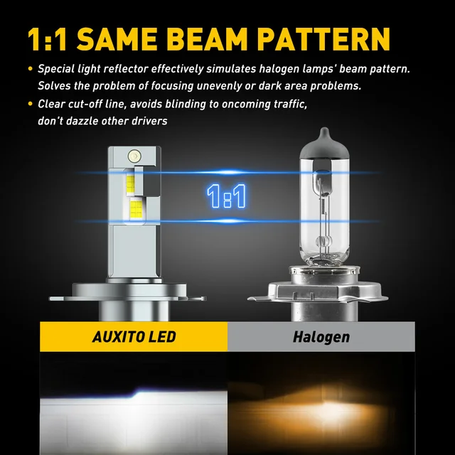 4x AUXITO 9005 H11 LED Combo Headlight High Bulbs Beam Low Kit - Foto 11