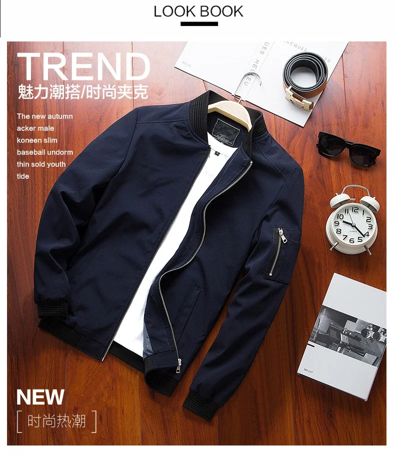 Description Picture 4 of itemmens jackets Military coats Brand Mens Jackets Plus Size Sportswear Bomber Jacket Baseball Jackets Men's casual Autumn Slim Fit