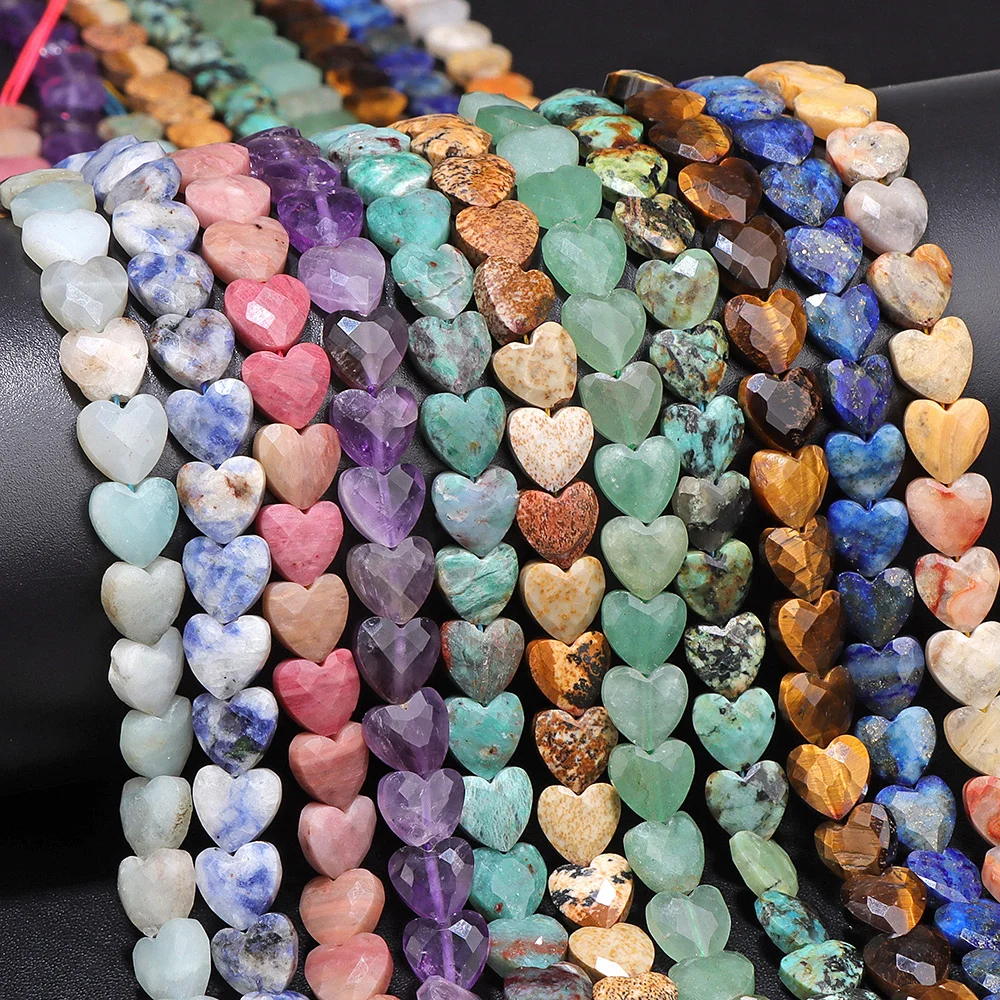 8MM Natural Opal stone beads For Jewelry Making Faceted Heart