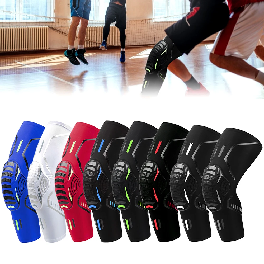 1Pair Fitness Anti-Collision Leg Pads Brace Elastic Knee Cover for Outdoor Sports Riding Basketball Protective Gear Men Women
