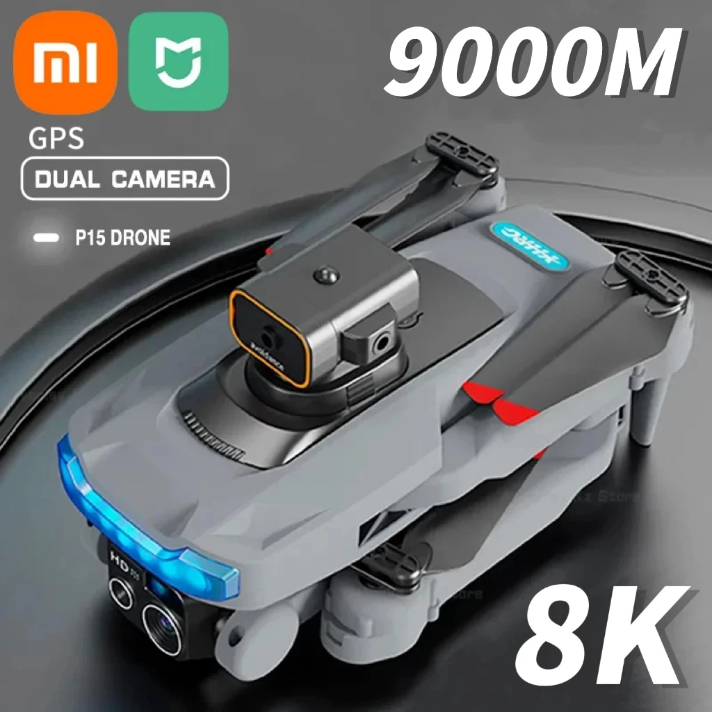 

Дрон Xiaomi Mijia P15/V88/G6pro, профессиональный, 8K, GPS, двойная камера, обход препятствий, оптический поток, позиционирование, бесщеточный, Радиоуправляемый, 9000 м