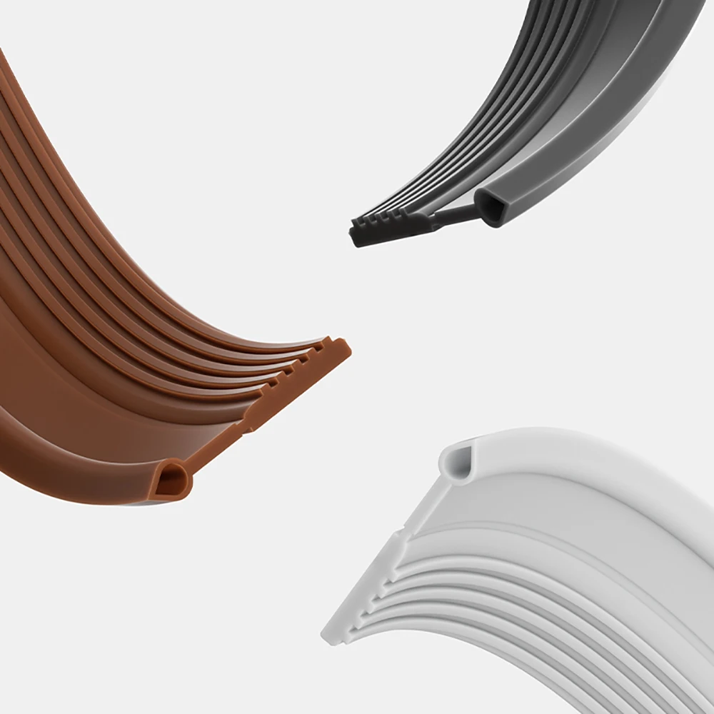 Door Seal Strip 28/50mm Height Flexible Soft TPE Under Door Weatherstrip 1M Self-Adhesive Dustproof Windproof Stripping