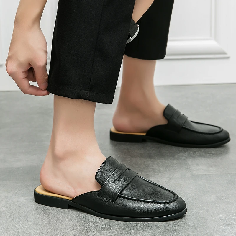 2023Genuine Leather Slippers Luxury Brand High Quality Men's