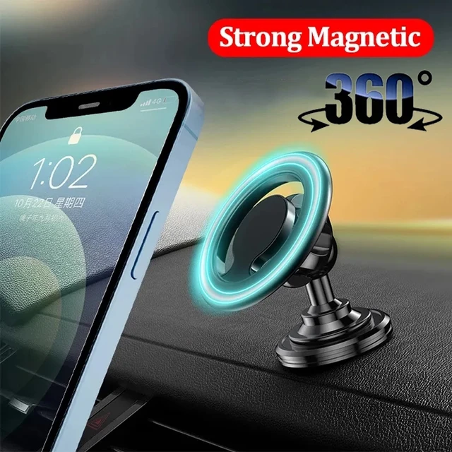 Support magnétique de voiture pour iPhone, anneau universel pour  smartphone, Magsafe, support de téléphone portable, aimant pour téléphone  portable