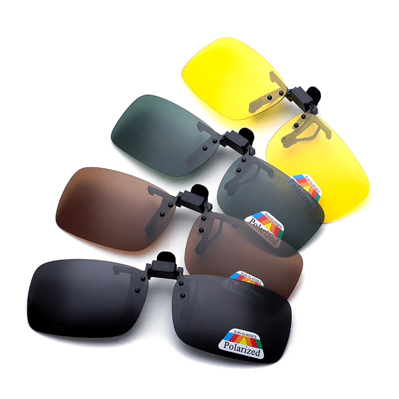 Polarized Sunglasses Clips Glasses Clip Driving Night Vision Eyeglasses