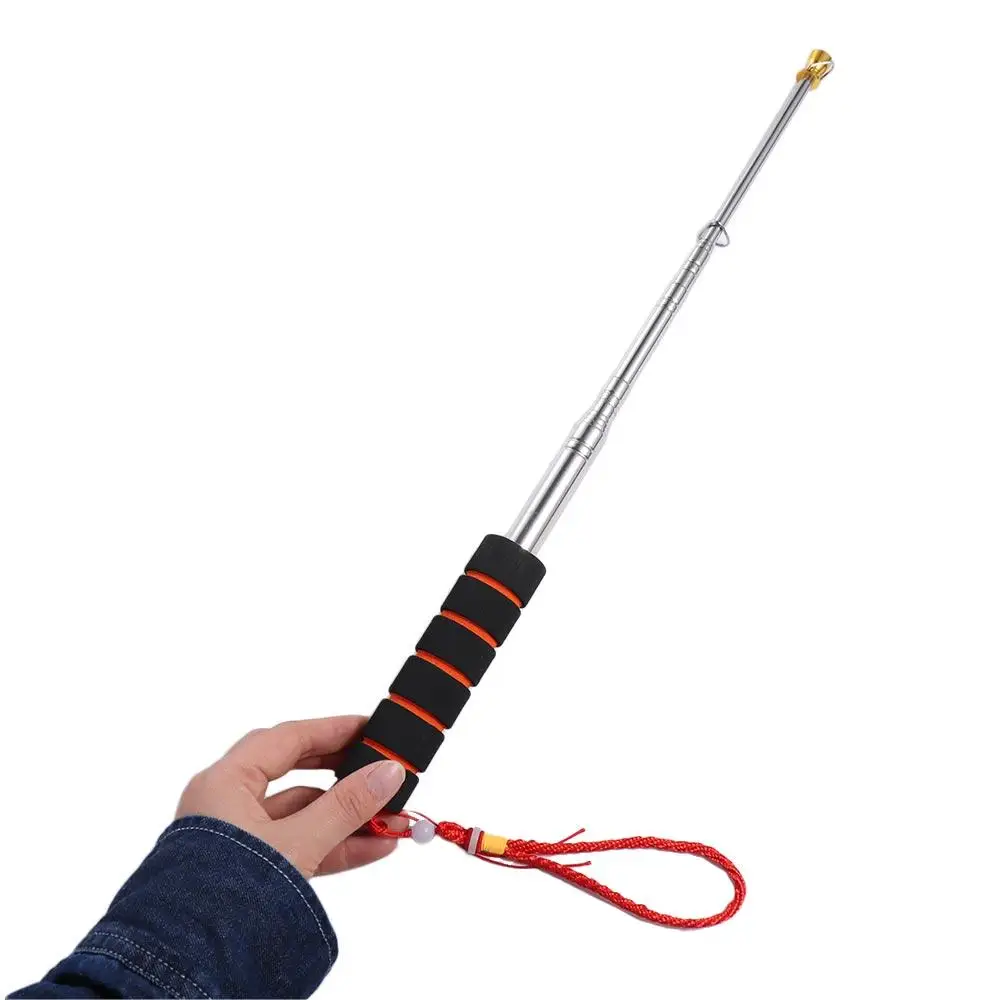 Waving Stainless Steel Pole Flag Sponge Handle Portable Flag Pole Banner Handheld Telescopic 160/200/300CM