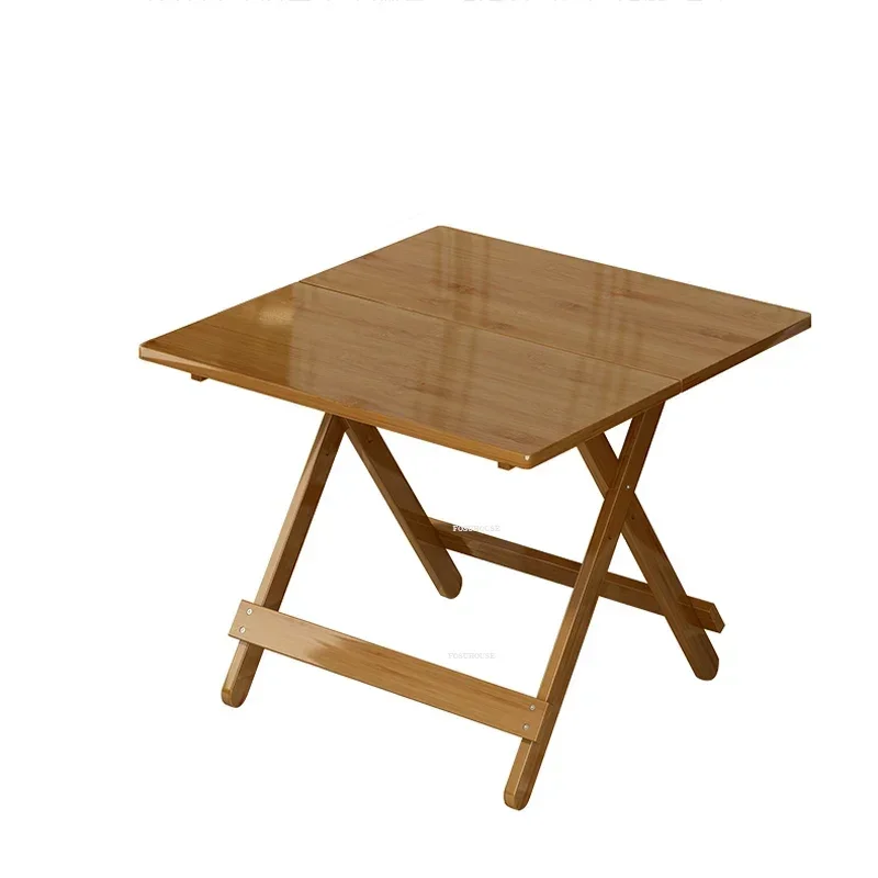 Modern Bamboo Dining Tables Small Apartment Furniture Portable Folding Table Simple Creative Personality Household Square Tables