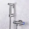BAOKEMO Bathroom Toilet Bidet Sprayer Set 304 Stainless Steel Two Way Faucet With 1.5M Flexible Hose Bathroom Shower Head Set 3