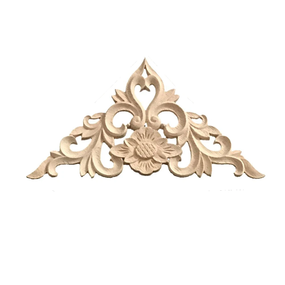 

4PCS Wood Applique Wood Mouldings Wood Decal Onlay Antique Unpainted Wooden Furniture Decoration Accessories Doors Corner