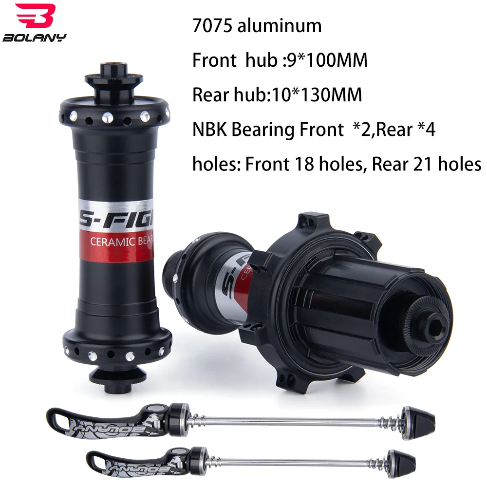 

Bolany Road Bike Hub 6 pawls NBK Bearing Quick Release Hubset 18 21 V Brake Bicycle Components Racing Hubs Cycling Accessories