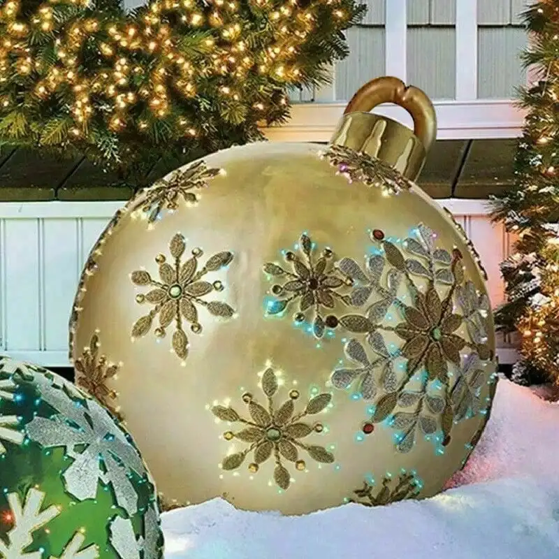 thumbnail image 1 of Bola inflable de Navidad para exteriores, 1 pieza, PVC, bola inflable gigante de Navidad, decoración navideña para jardín, césped, 1 of 5
