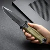 high-quality Stainless Steel Tactical Knife, Wilderness Survival Knife, Portable Self-Defense Straight Knife Set 5