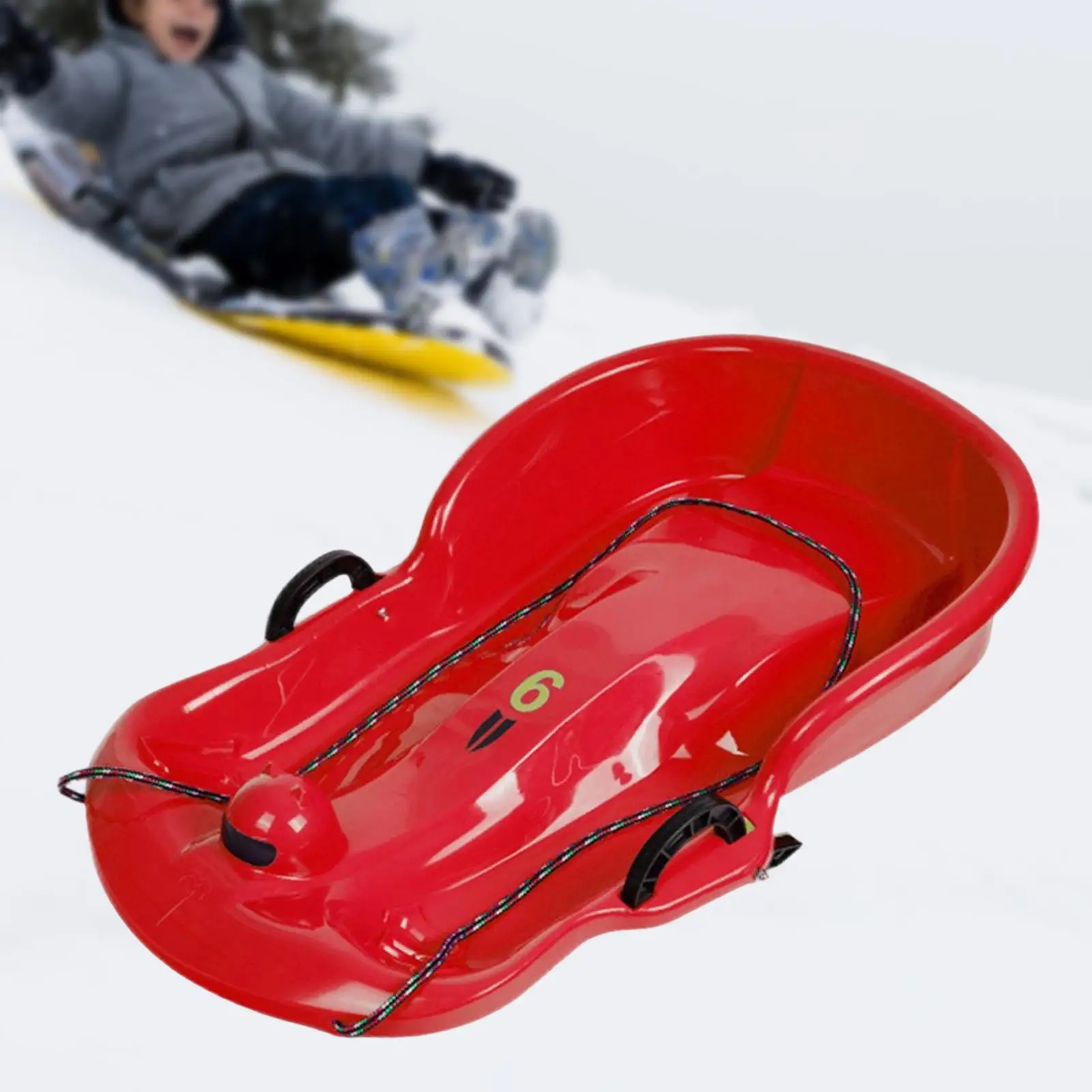 Portable Winter Snow Sled Sledding Sleigh Toboggan Kids Sledge for Yard Backyard