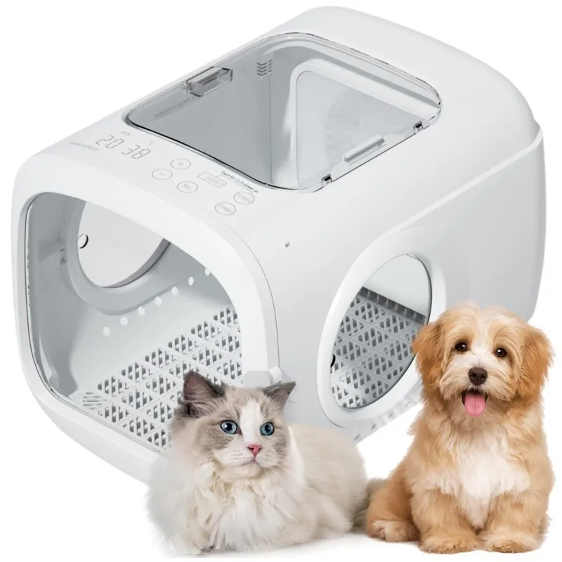 

Automatic Pet Hair Dryer for Cats and Puppies Super Quiet Intelligent Control of Temperature Time Air Speed and 360° Drying