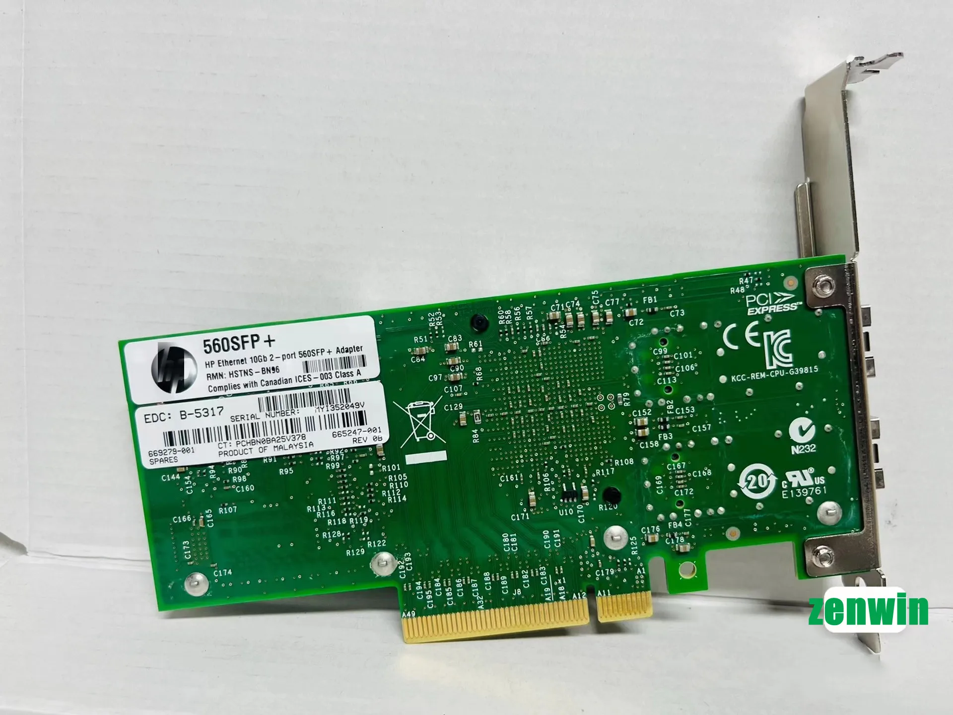 HP 서버 인텔 칩 X520-DA2 기가비트 네트워크 카드, 560SFP + 560SFP, 665249-B21 669279-001, 10Gb, 2 포트